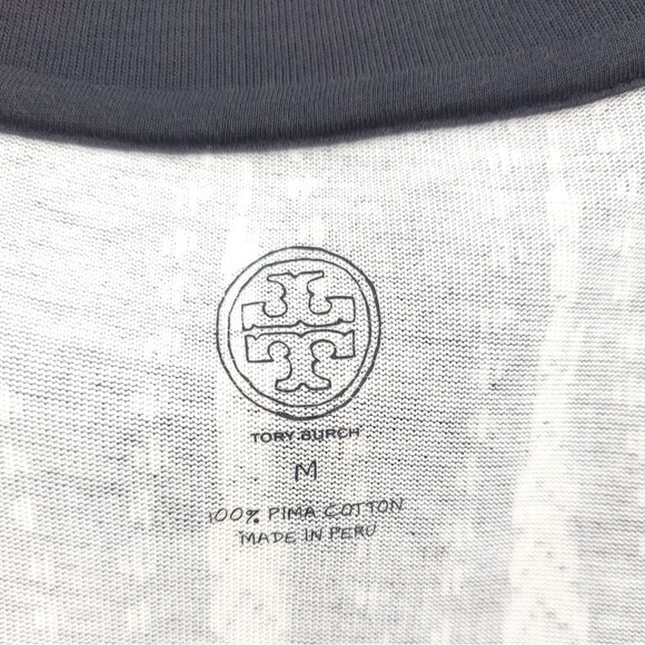 Tory Burch Bologna Knit Mini Dress Aztec 100% Pima Cotton Drawstring - Picture 11 of 11